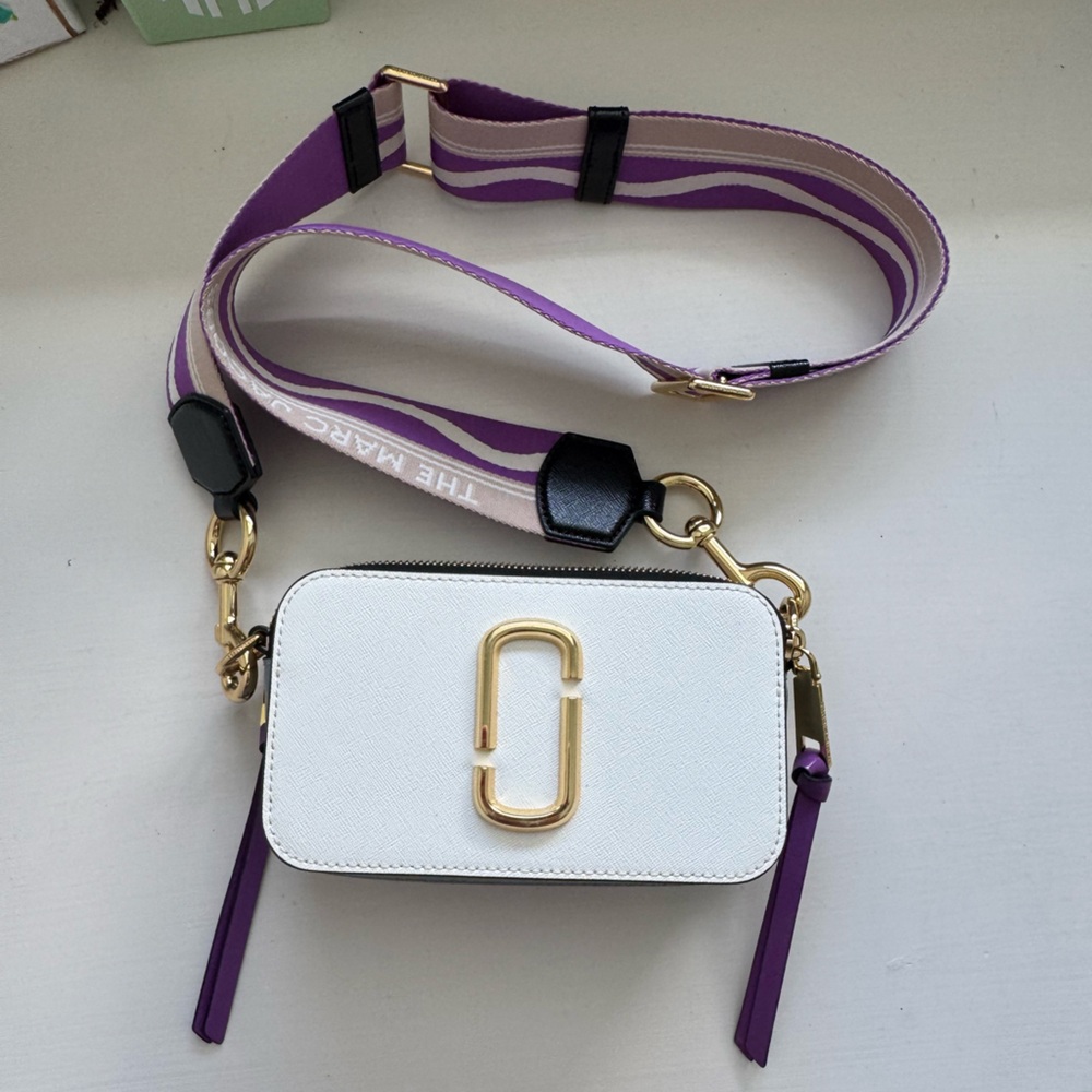 Marc Jacobs Cream and Purple Crossbody Bag